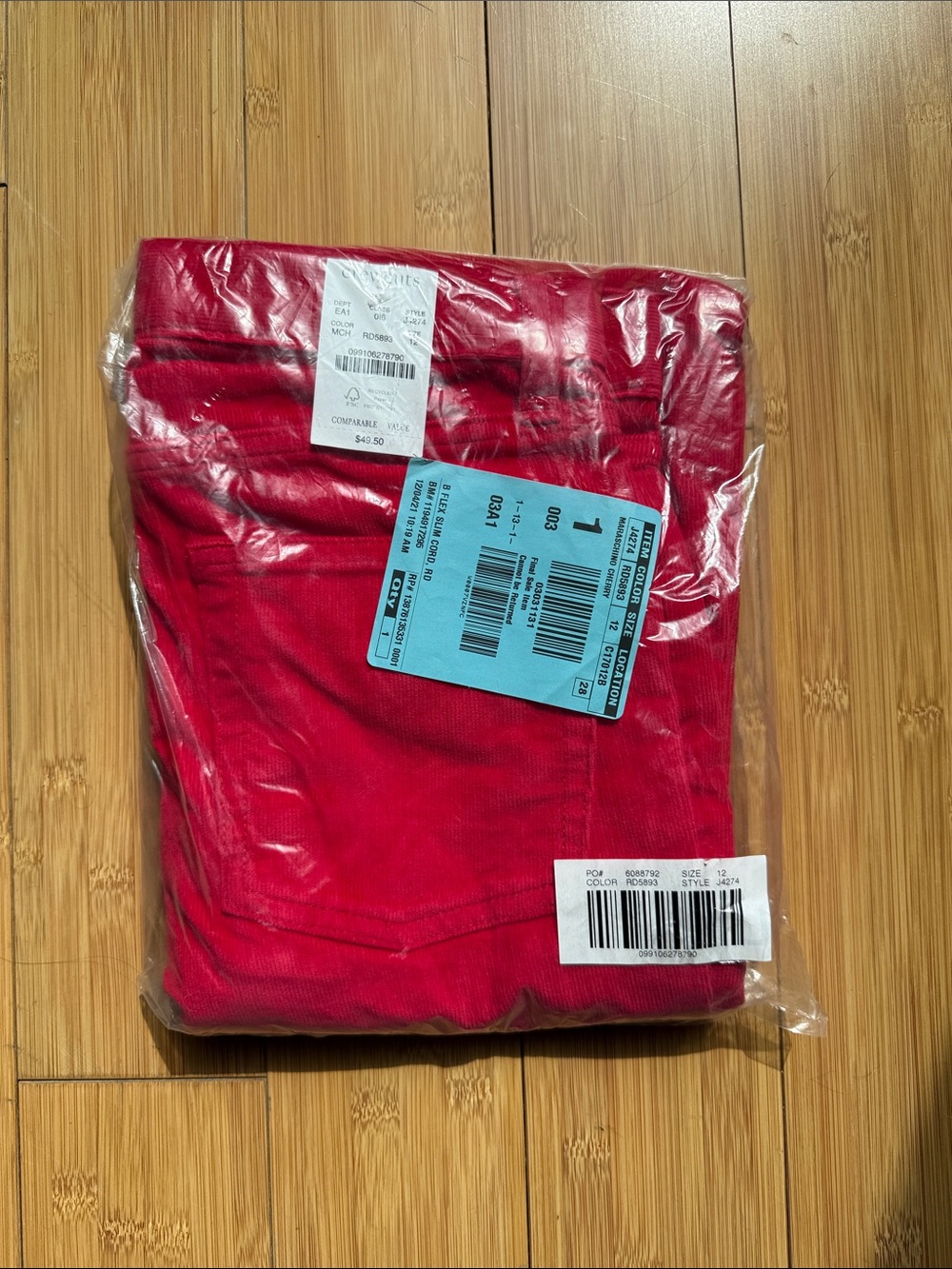 Crewcuts Kids Bright Red Corduroy Pants